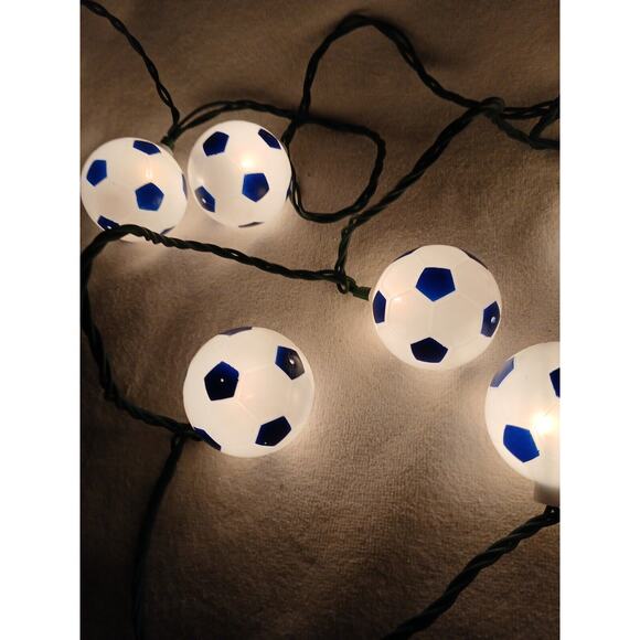 Soccer Ball Lights Balls Light String Futbol Plug In Indoor Outdoor 10 Christmas - Picture 8 of 9